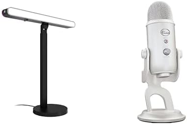 Logitech G Litra Beam LX Premium Dual-Sided RGB LED Streaming Key Light + Blue Yeti Premium USB Gaming Microphone Bundle