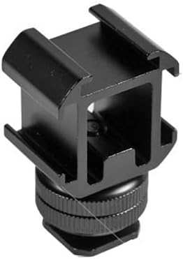 Aluminium Camera Hot Shoe Mount Adapter Video Accessory Triple Cold Shoe Bracket Lights, LED Monitors, Microphones, Audio Recorder & Studio Flash Video Camera