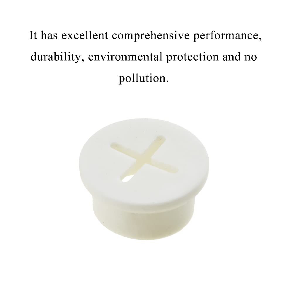 HAHIYO 4Pcs 0.8Inch/20mm White Flexible Rubber Desk Grommet Wire Grommet Cable Management Cord Hole Cover Desk Wire Hole Insert Wire Organizer for Computer Office Home School Equipment Systems