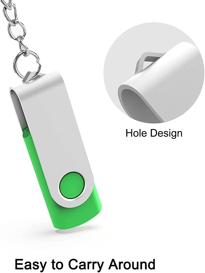 KOOTION 5 X 1GB USB Flash Drives Thumb Drives Pack Memory Stick USB 2.0(5 Colors: Black Blue Green Purple Red)