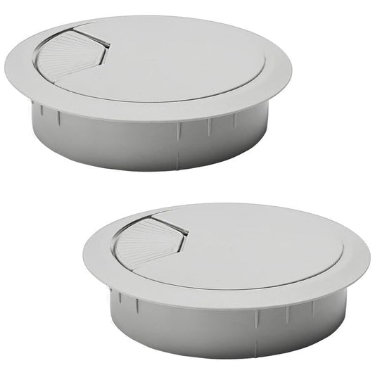 5 Pcs Desk Grommet 3-1/8" / 80 mm, Desk Cord Hole Cover, Cable Grommet ABS Plastic, Desk Hole Grommet for Home & Office Pc, Detachable Adjustable Cable Cord Organizer-Light Grey