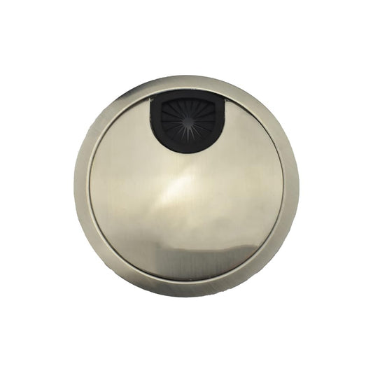 HAHIYO 1Pcs 3.15Inch/80mm Brushed Silver Zinc Alloy Desk Grommet Wire Grommet Cable Management Cord Hole Cover Desk Wire Hole Insert Wire Organizer for Computer Office Home School Equipment Systems