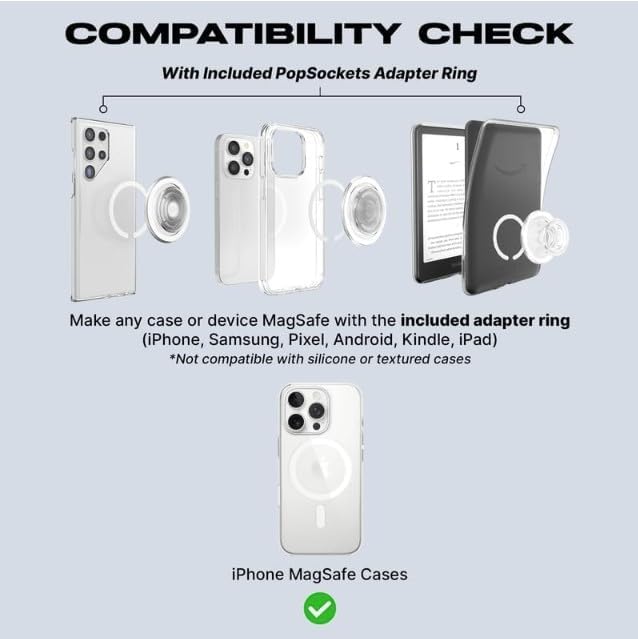 PopSockets Phone Grip for MagSafe with Kickstand, Magnetic Stand, Swappable Top, Secure Hold for iPhone MagSafe Cases, Phone & Tablet Grip - Fresh Pine