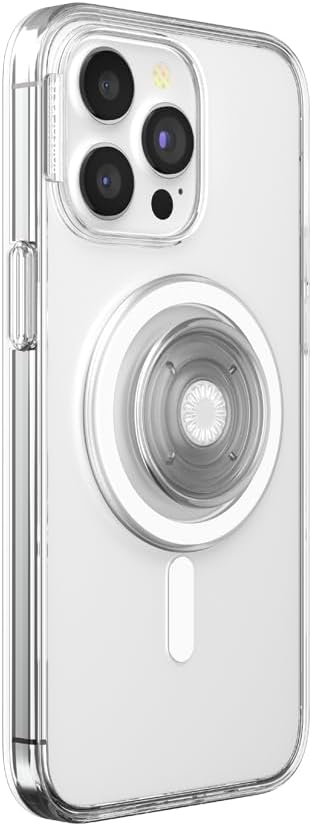 PopSockets Phone Grip Case for iPhone 15 Pro Max - Clear MagSafe Compatible Wireless Charging