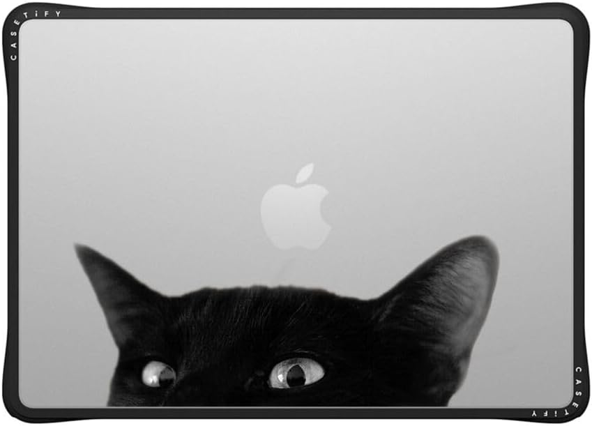 CASETiFY Impact MacBook Air 13.6" (M2-M4) Case [Cushioned Impact Corners/Scratch-Resistant/Anti-Slip Grip] - CAT - Clear Black