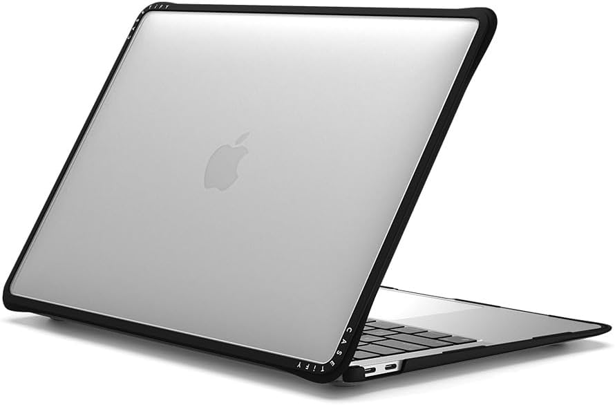 CASETiFY Impact MacBook Air 13" (M1/Intel) Case [Cushioned Impact Corners/Scratch-Resistant/Anti-Slip Grip] - Clear Black