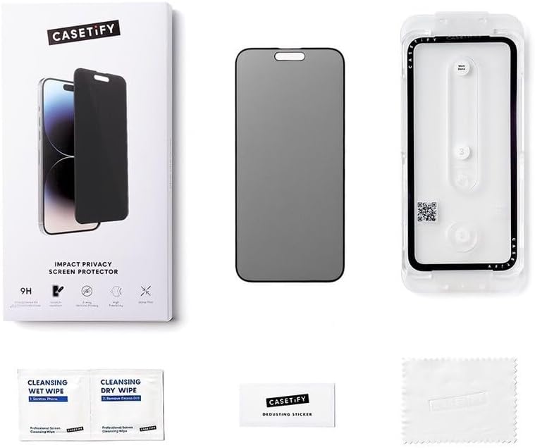 CASETiFY Impact Privacy Screen Protector [Strengthened 9H aluminosilicate glass, applicator included] for iPhone 16 Pro Max