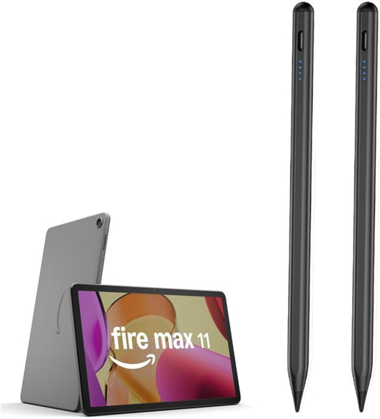 2 Pieces AMZ Fire Max 11 Pen Tablet Stylus Pen for AMZ Fire HD 10 Fire HD 8 Stylists Tablets Touch Screen Pencil (Black)