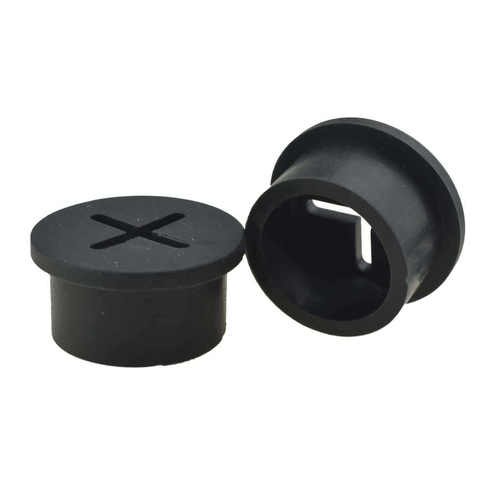 HAHIYO 4Pcs 0.8Inch/20mm Black Flexible Rubber Desk Grommet Wire Grommet Cable Management Cord Hole Cover Desk Wire Hole Insert Wire Organizer for Computer Office Home School Equipment Systems