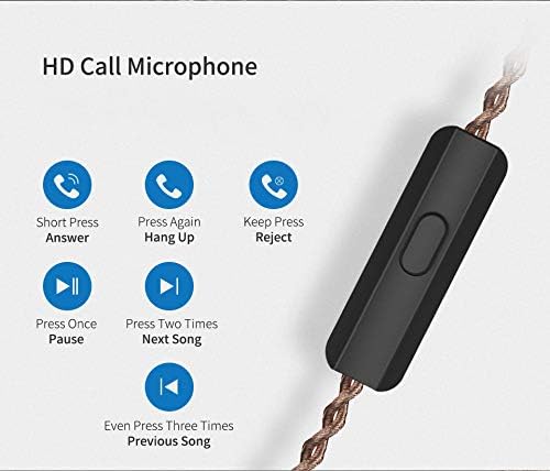 KZ ZSN Pro Dual Drivers 1BA 1DD in Ear Earphones HiFi Power Bass Earbuds Headphones High Clarity Sound Wired Earphones with Detachable Cable for Audiophile Musician