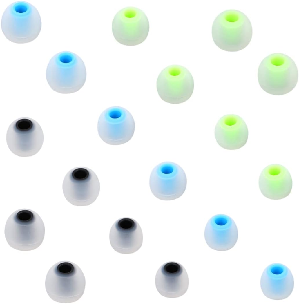 Earbuds Replacement Tips Silicone Earbud Tips Ear Gels Fit for Inner Hole from 3.8mm - 5.1mm Earphones 9 Pairs S/M/L