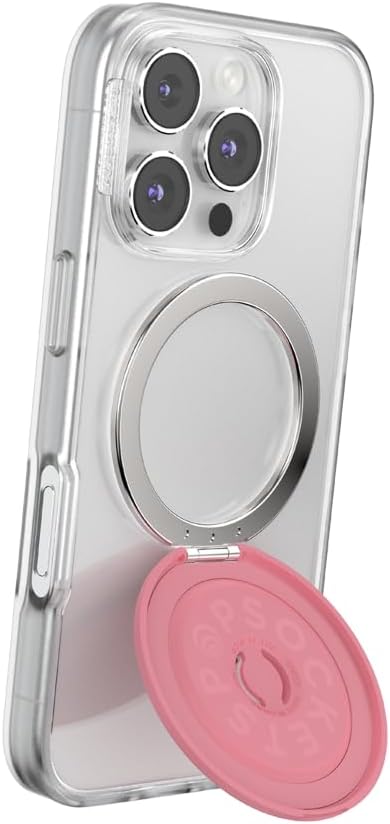 PopSockets Kick-Out Grip for MagSafe, Phone Grip with Built-in Phone Stand, Adjustable Kickstand for Portrait or Landscape, Strong Magnetic Hold, Wireless Charging Compatible - Putty