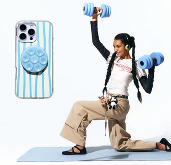 PopSockets Suck-Up™ Suction Grip & Stand, 3-in-1 MagSafe Phone Mount for iPhone, Strong Hold on Mirrors & Glass, Swappable Top, Portable & Reusable - Frost