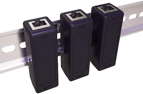 Ethernet Surge Protector - PoE+ - Gigabit - (with DIN Rail Mount Option) - Gas Discharge Tube for Full Protection - RJ45 Lightning Suppressor - LAN Network CAT5/CAT6 Thunder Arrestor - Tupavco TP309