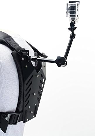 Medusa MED 100 Adjustable Body Vest for GoPro & DSLR with Friction Arm – Front & Back Camera Mounting Plates, Extra Accessories Support