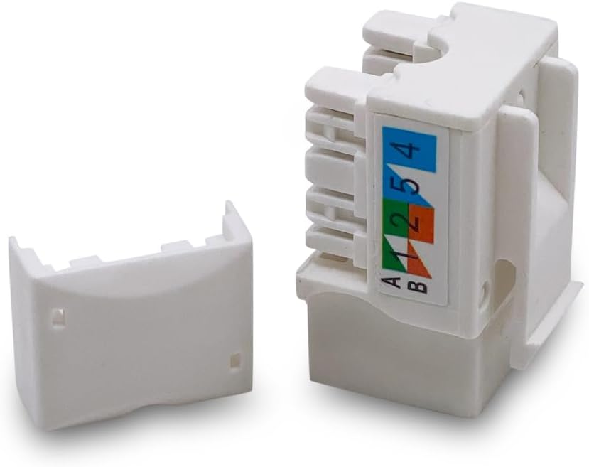 Cat6 Keystone Jack - [UL Listed] - Ethernet Wall Jack - Network Coupler - Cat5/5e/6 Compatible - 100-Pack