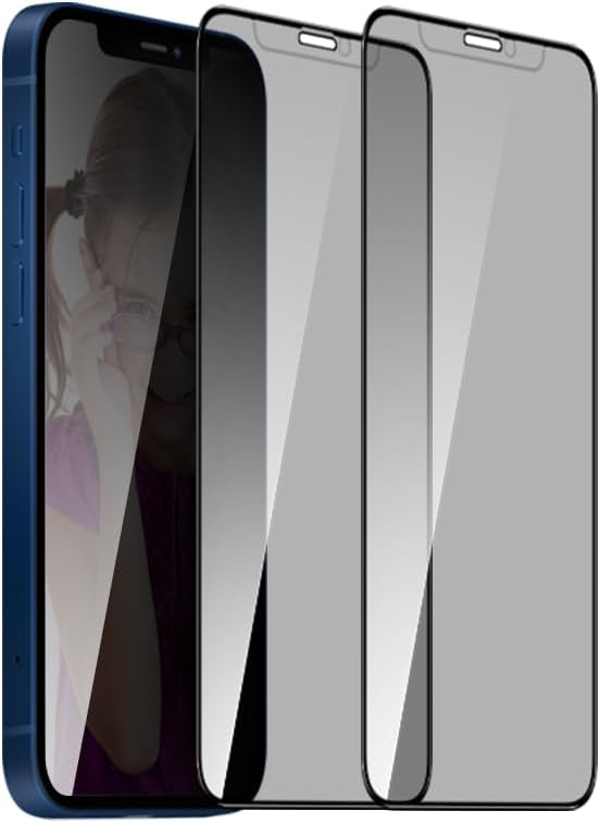 PERFECTSIGHT HD Clear Privacy Screen Protector Compatible with iPhone 12 Pro Max 2020, Anti-Spy Blue Light Filter Tempered Glass (6.7 inch)