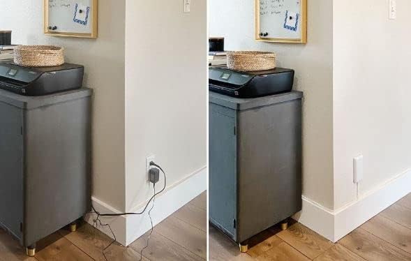 Sleek Socket Original & Patented Flat Ultra-Thin Outlet Concealer with Extension Cord Kit, Multi Outlets Power Strip, Ideal for Home Improvement, Hide Bulky and Messy Cords, 3ft