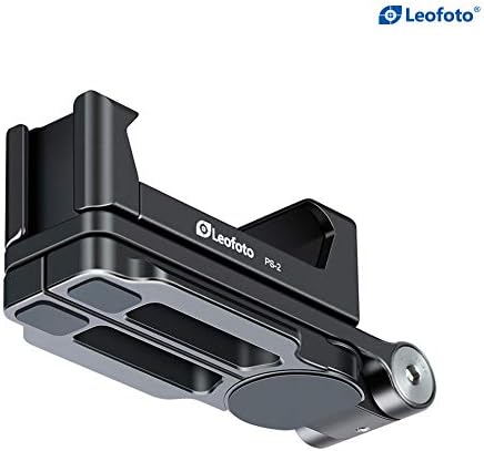 LEOFOTO PS-2 Phone Holder, Cell Phone Stand, Adjustable Angle, Compact and Portable, 1/4" Screw Thread, Arca Compatible (Black)