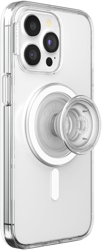 PopSockets Phone Grip Case for iPhone 15 Pro Max - Clear MagSafe Compatible Wireless Charging