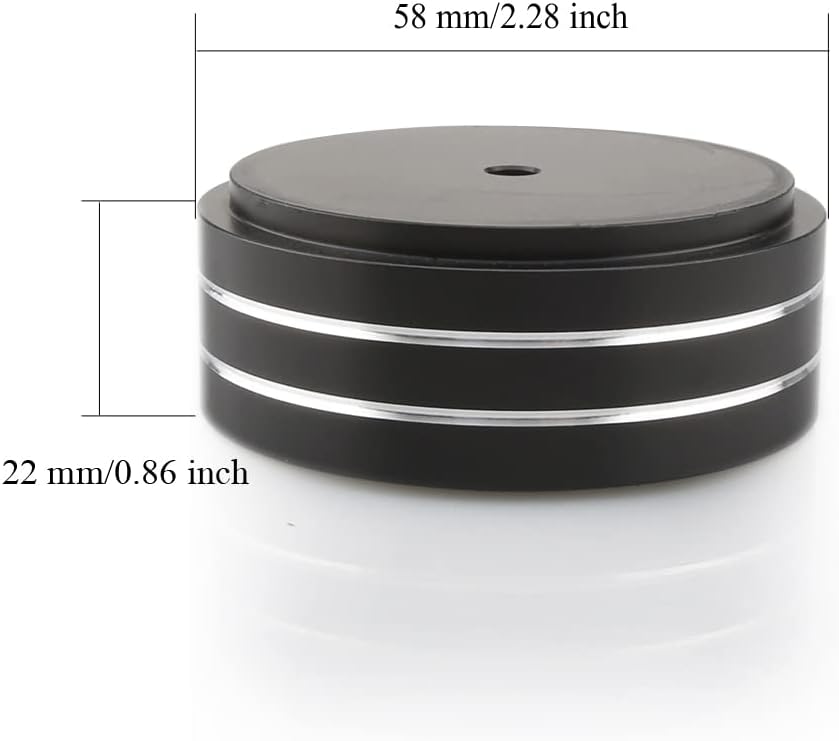 Tertullus 4 Pcs Speaker Feet, 58x22mm Speaker Spikes HiFi Isolation Feet Aluminum Stand Speakers Spikes Audio Pads Turntable Feet for HiFi Amplifier/Speaker/Turntable/Player (Black)