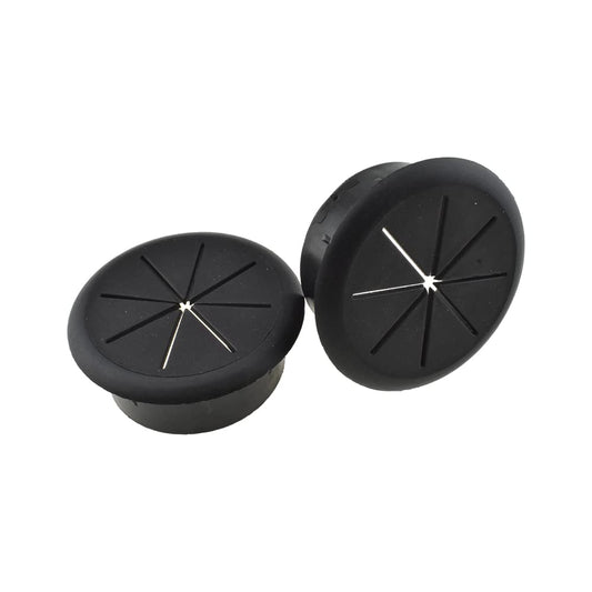 HAHIYO 2Pcs 2Inch/50mm Black ABS Plastic Eight-petaled Desk Grommet Wire Grommet Cable Management Cord Hole Cover Desk Wire Hole Insert Wire Organizer for Computer Office Home School Equipment Systems