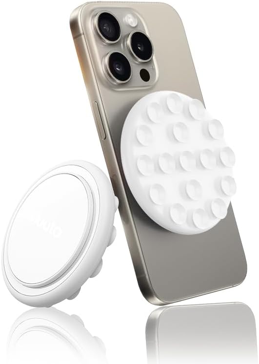 Muuto Silicone Sticky Phone Grip,Phone Grips for Back of Phone with Stronger Magnetic Attraction,Silicon Sticky Phone Grip Hands-Free Selfie/Video for Creator/Influencer,Women Live Makeup