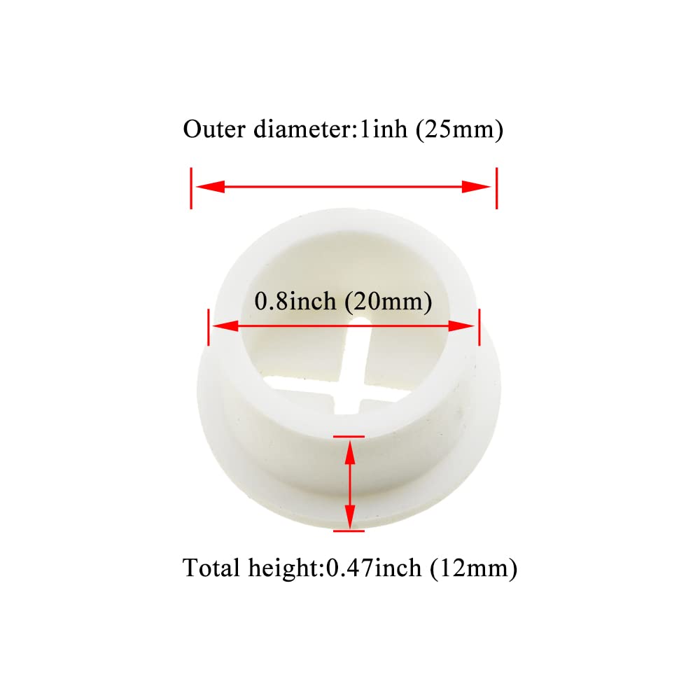 HAHIYO 4Pcs 0.8Inch/20mm White Flexible Rubber Desk Grommet Wire Grommet Cable Management Cord Hole Cover Desk Wire Hole Insert Wire Organizer for Computer Office Home School Equipment Systems