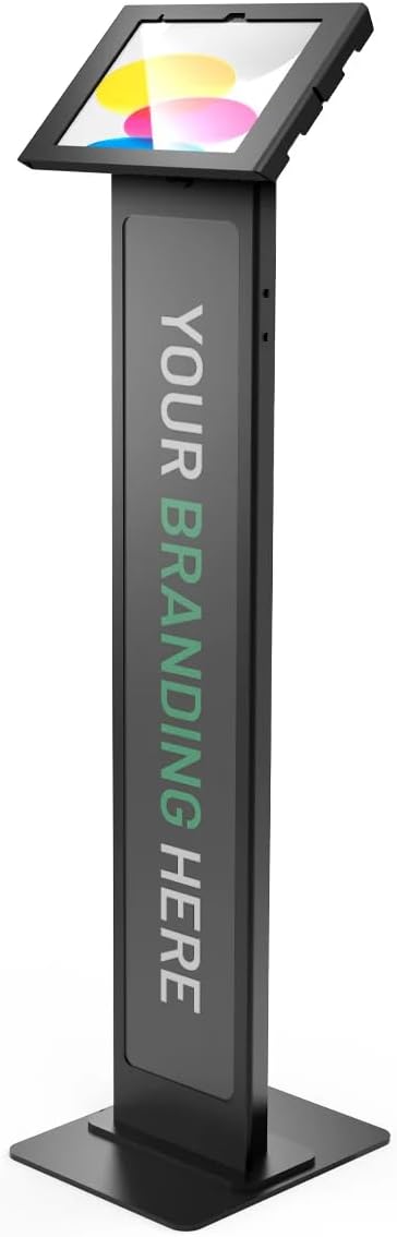 iPad 10th-11th (A16) Gen, Apex Enclosure Brandable Floor Stand - Black