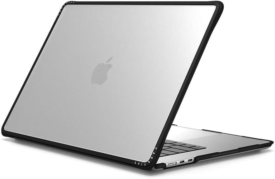CASETiFY Impact MacBook Air 15" (M2-M4) Case [Cushioned Impact Corners/Scratch-Resistant/Anti-Slip Grip] - Clear Black