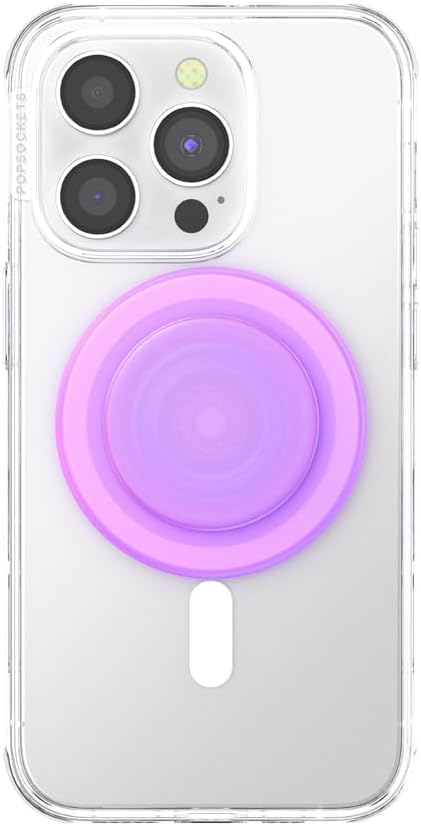 PopSockets Phone Grip for MagSafe with Kickstand, Magnetic Stand, Swappable Top, Secure Hold for iPhone MagSafe Cases, Phone & Tablet Grip, Cute PopSockets - Opalescent Pink