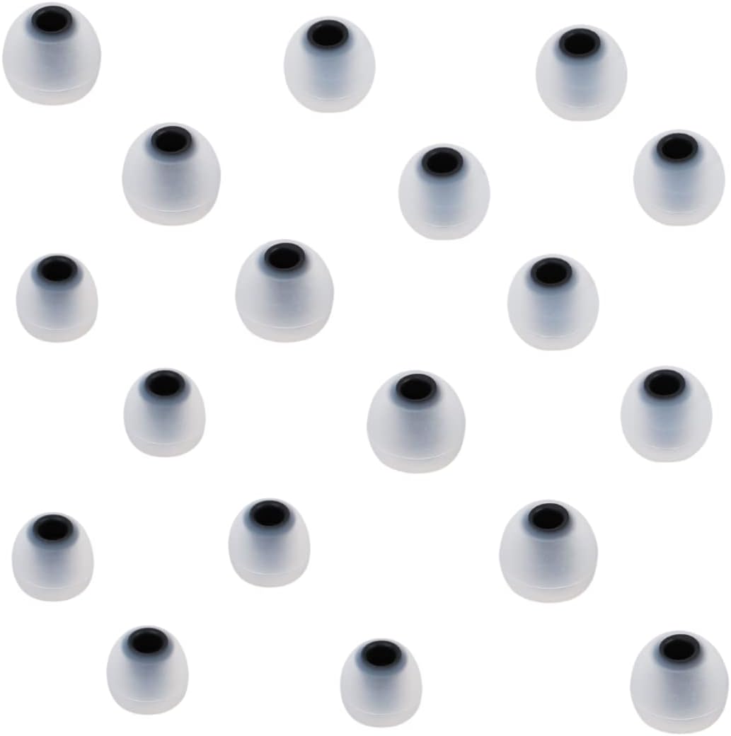 Earbuds Replacement Tips Silicone Earbud Tips Ear Gels Fit for Inner Hole from 3.8mm - 5.1mm Earphones 9 Pairs S/M/L Clear Black