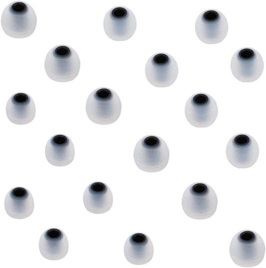 Earbuds Replacement Tips Silicone Earbud Tips Ear Gels Fit for Inner Hole from 3.8mm - 5.1mm Earphones 9 Pairs S/M/L Clear Black