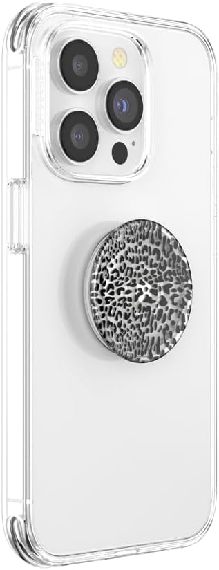 PopSockets Plant-Based Phone Grip with Expanding Kickstand, Adhesive Grip, Eco-Friendly - Black Leopard