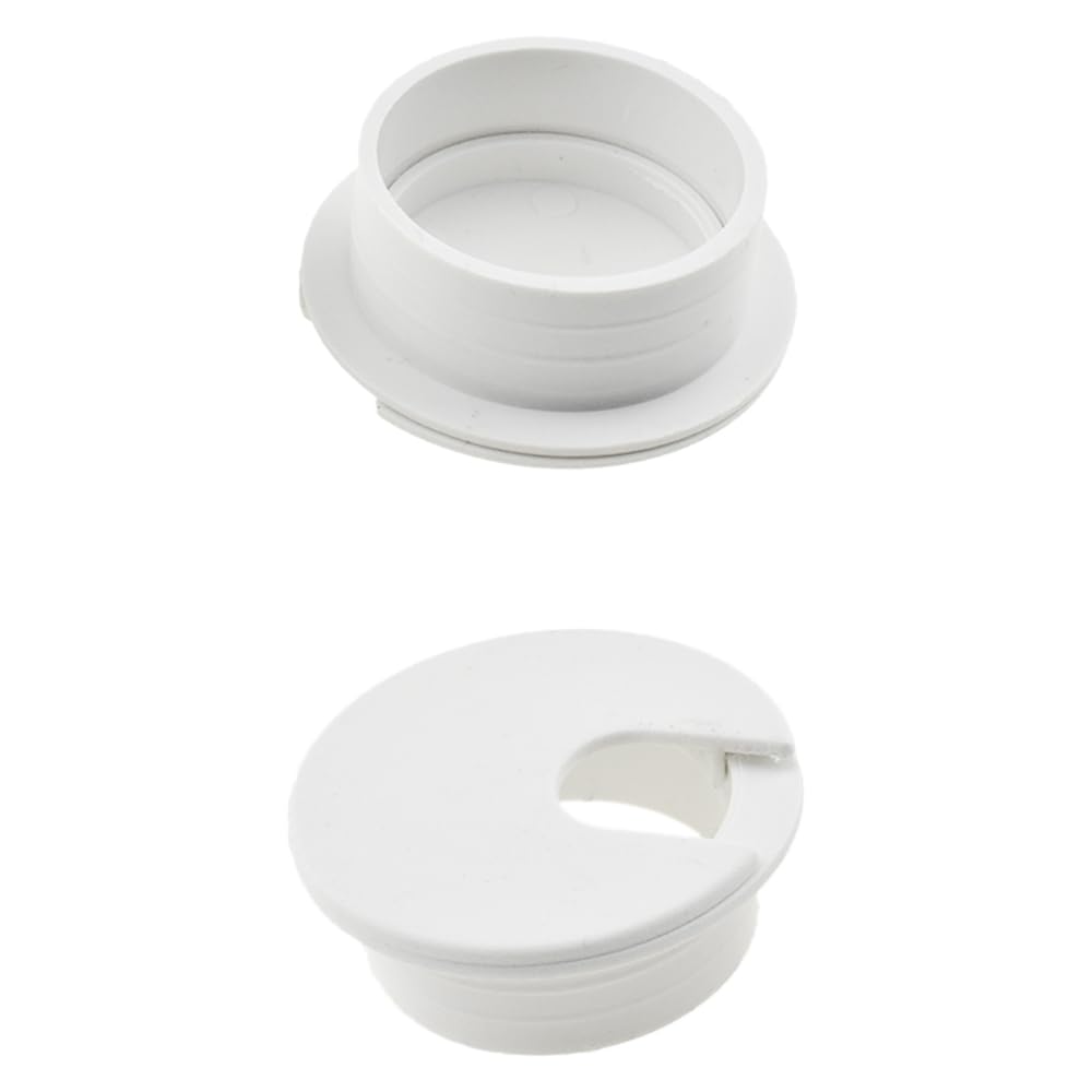HAHIYO 2Pcs 1.38Inch/35mm White ABS Plastic U-Shaped Desk Grommet Wire Grommet Cable Management Cord Hole Cover Desk Wire Hole Insert Wire Organizer for Computer Office Home School Equipment Systems