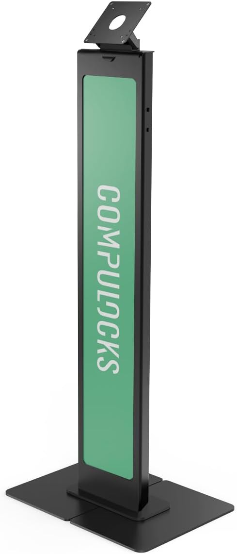 Compulocks Brandable VESA Floor Stand – Freestanding Secure Display Stand for tablets and ipad Up to 32 inch, Ideal for Retail, Exhibitions, and Events – Black