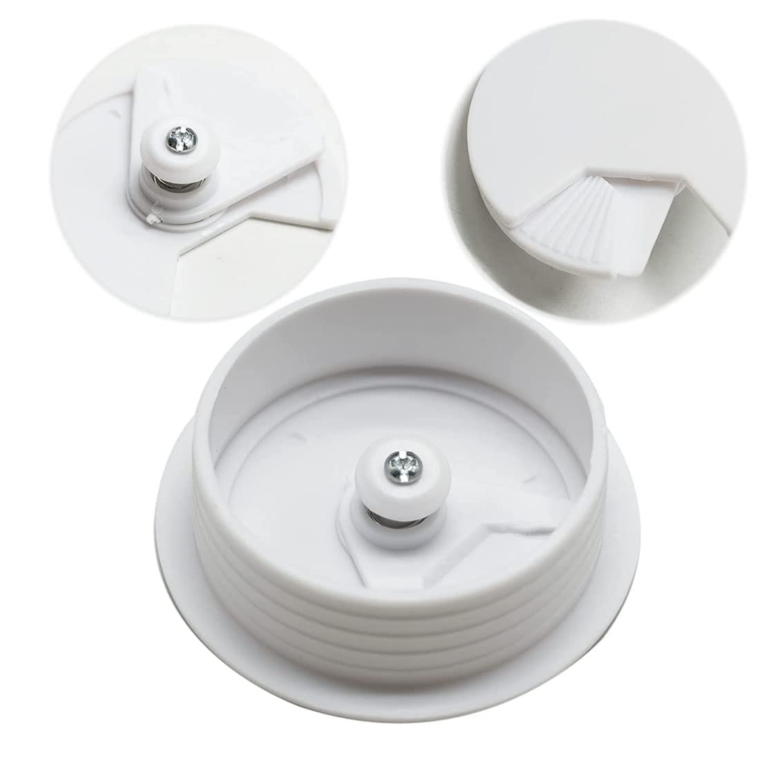 TuTuYa 8PCS Desk Grommet, Desk Grommet 50mm(2Inch) Desk Cable Grommet Desk Cable Hole Covers with Hole Saw, Ideal Solution for Office and Home Table Cable (White, 2Inch_50mm)