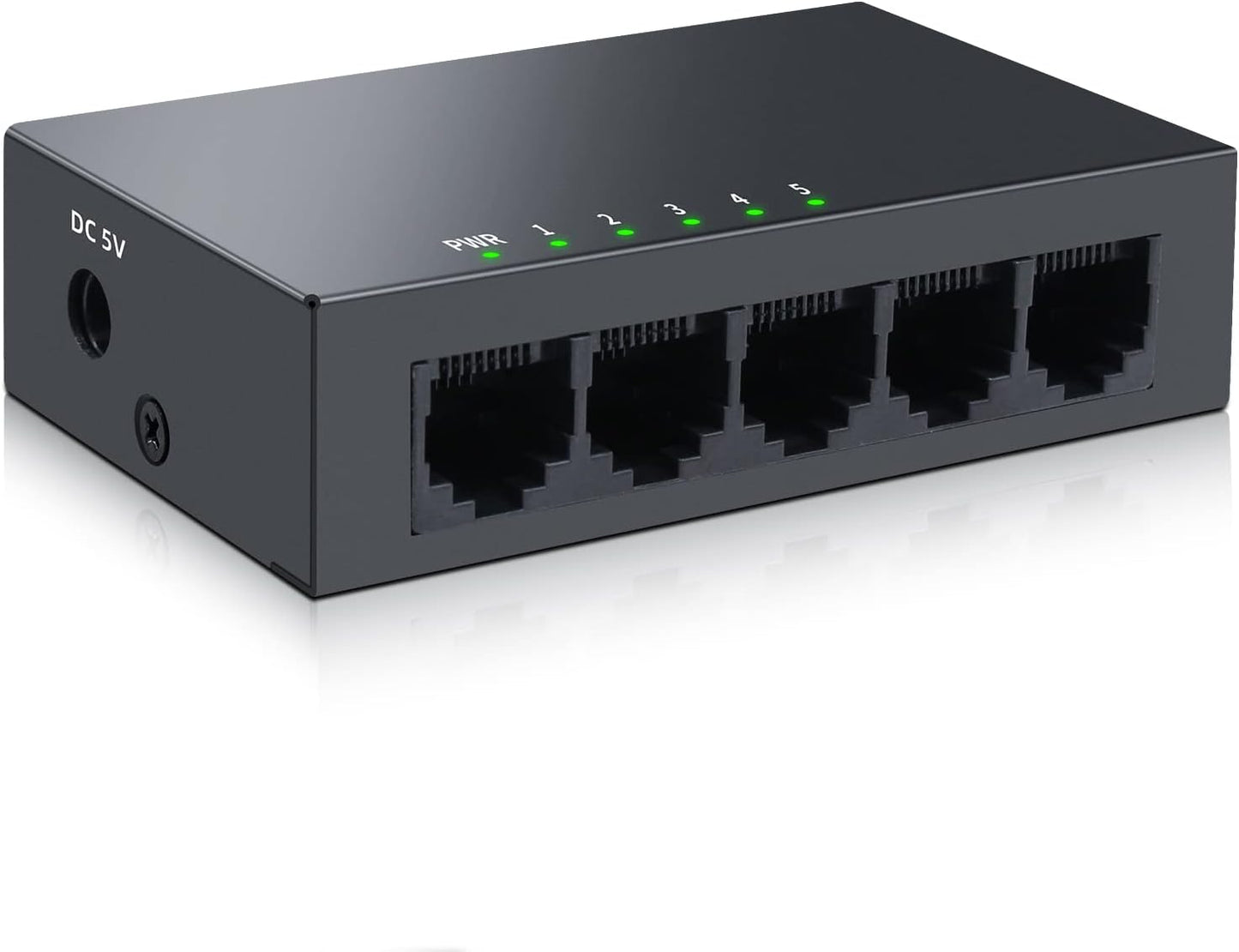 SODOLA 5 Port Gigabit Ethernet Switch|Mini Metal Housing Switch|Plug&Play|Fanless Design| Desktop Ethernet Splitter |Quiet Unmanaged Network Switch