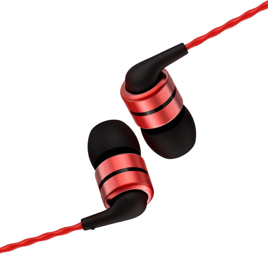 SoundMAGIC E80C Wired Earbuds with Microphone HiFi Stereo Audiophile Earphones Noise Isolating in Ear Headphones Comfortable Fit Super Bass Black Red