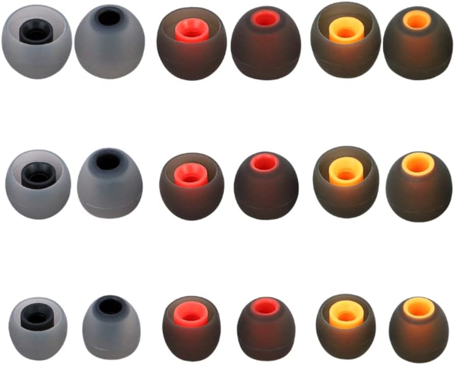 Earbud Silicone Ear Tips Earbuds Replacement Ear Tips Gels Bud for Popular in-Ear Headphones Other Inner Hole from 3.8mm - 5.1mm Earphones 9 Pairs S/M/L