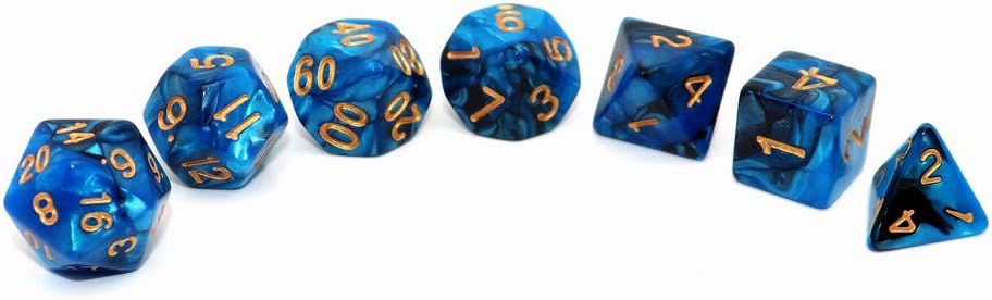 Polyhedral D&D Dice Set-5 Pack Double-Colors Dice Sets Compatible with Dungeons and Dragons DND Role Playing Game RPG MTG Games Dice with D4 D6 D8 D10 D% D12 D20 (5 Colors Set)