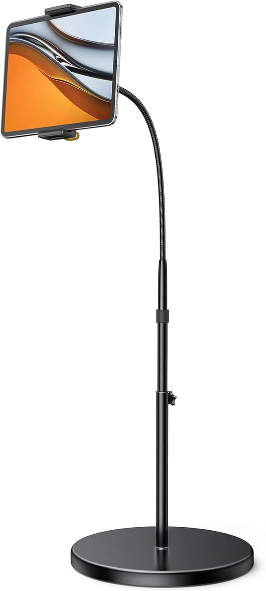 Lamicall Tablet Floor Stand Holder - Gooseneck Tablet Mount for Bed, 63" Adjustable Height & 10.6lb Stable Base, for 4.7-13" Tablets, iPad Pro 13/9.7, Air, Mini, Galaxy Tab, Kindle, Phones