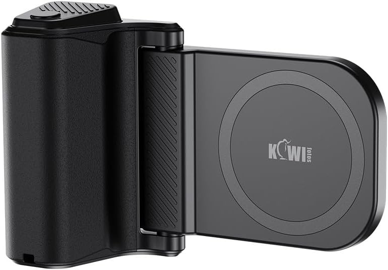 KIWIFOTOS Magnetic Phone Camera Grip for Magsafe Phone Tripod Handle with Bluetooth Remote & Tripod Mount Adapter for iPhone 16 Pro Max Samsung Smartphone Vlog Video Shooting (Black)