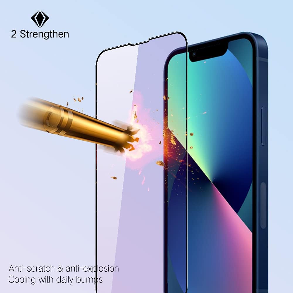 PERFECTSIGHT Anti Blue Light Screen Protector Compatible with iPhone 13 Pro Max 6.7 inch, Eye Care HD Clear Tempered Glass - Anti Eye Fatigue & Eye Dry Easy Installation