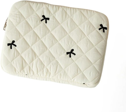 Cute Bow Graphic Carrying Laptop Bag Y2K Preppy Laptop Sleeve Case Bag Kawaii Pad Computer Protect Case Pouch (11 inch,White)