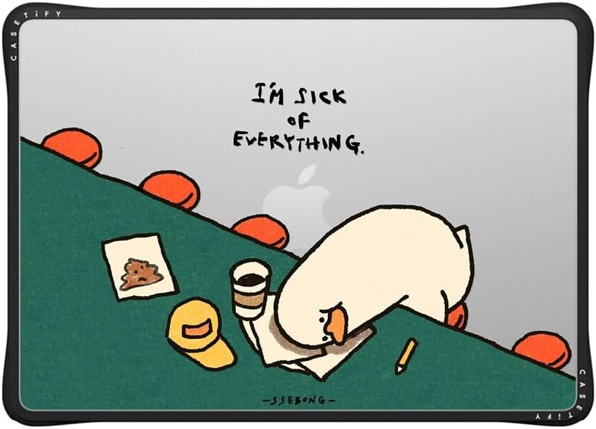 CASETiFY Impact MacBook Air 13.6" (M2-M4) Case [Cushioned Impact Corners/Scratch-Resistant/Anti-Slip Grip] - I'm Sick of Everything - Clear Black