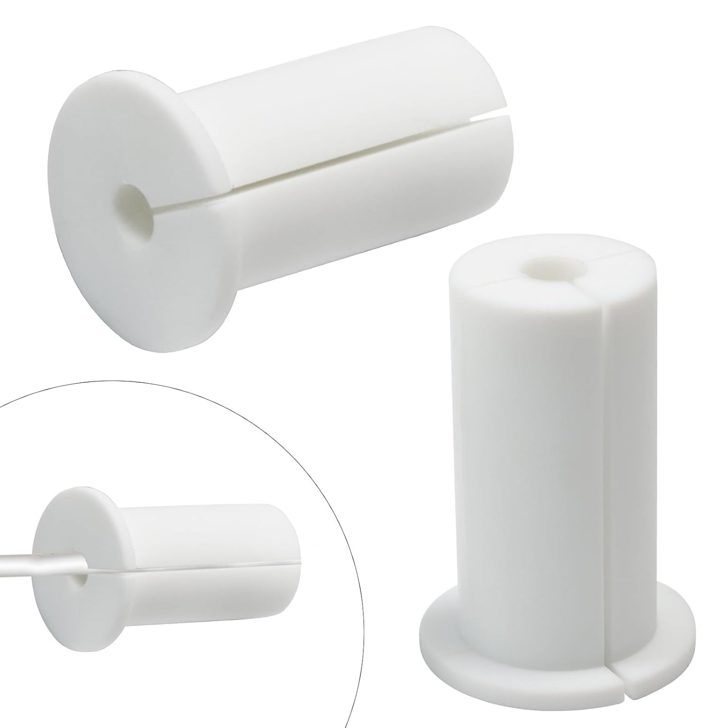 2pc Starlink Cable Grommet 1" Silicone Waterproof Wall Hole Pass Through Split Cable Bushings for TV Wire Ethernet Cord, Starlink Cable Routing Kit Accessories, 52.5mm/2.07" Ht, White