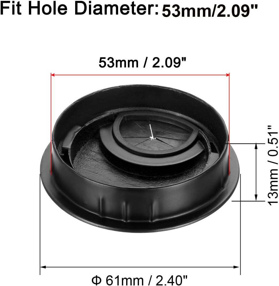 uxcell Cable Hole Cover, 2.1Inch/53.5mm Zinc Alloy Desk Wire Cord Cable Grommets Hole Cover for Office PC Desk Cable Cord Organizer, 4 Pcs Black