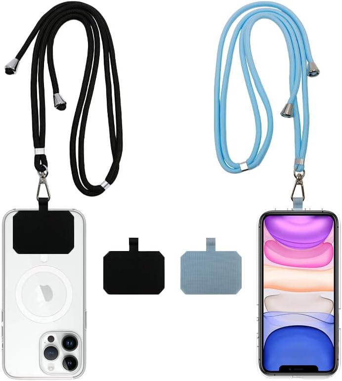 Cell Phone Lanyard, Universal Phone Strap,2x Adjustable Neck Strap,4x Pads Compatible with Most Smartphones