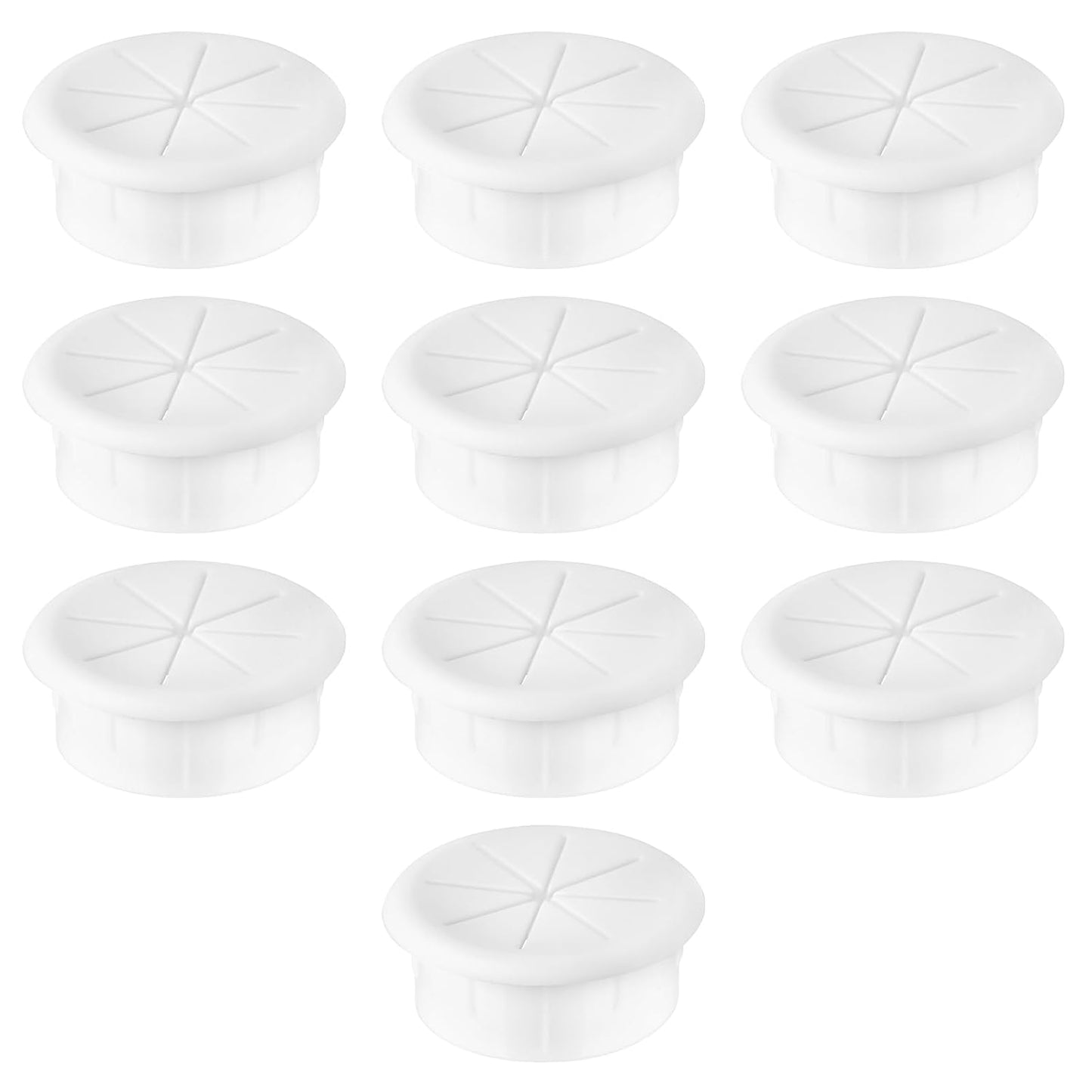 2" White Desk Grommet, JTemgle Flexible Cable Grommet Rubber Cable Hole Cover Wire Organizer Caps Desktop Cord Management for Home Office TV Stands Tabletops, 10 Pieces